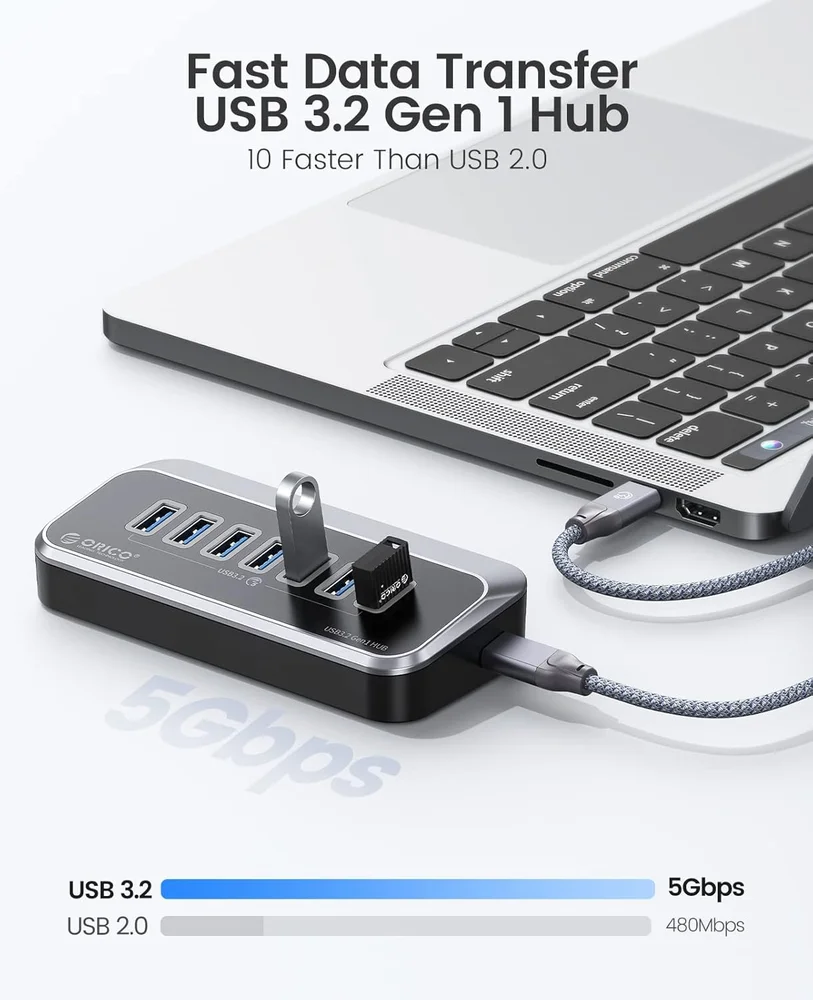 Imagem 4 de 5 do produto Hub Orico De 7 Portas Usb 3.2 Gen1