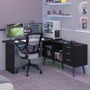 Mesa Para Computador Gamer Em L 3 Gavetas Preto Lisboa Madesa