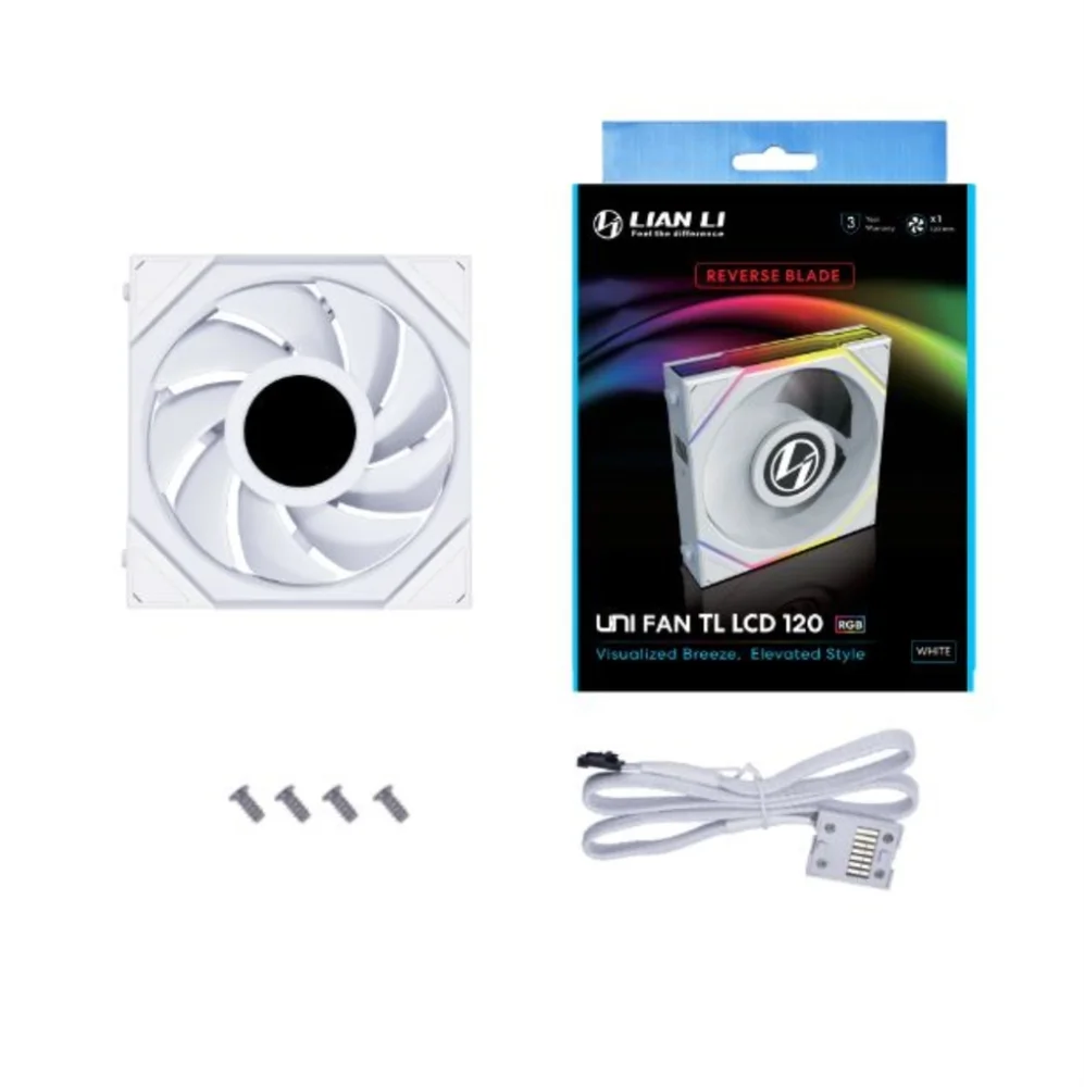 Cooler Fan Gamer Lian Li Uni Fan Tl Lcd Reverse, 120mm, Branco, ARGB - 12rtllcd1w 6