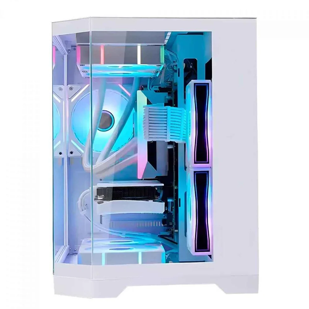 Imagem 5 de 5 do produto Gabinete Gamer Liketec Impossible Snow Cube Vidro Temperado S/ Fan - Branco