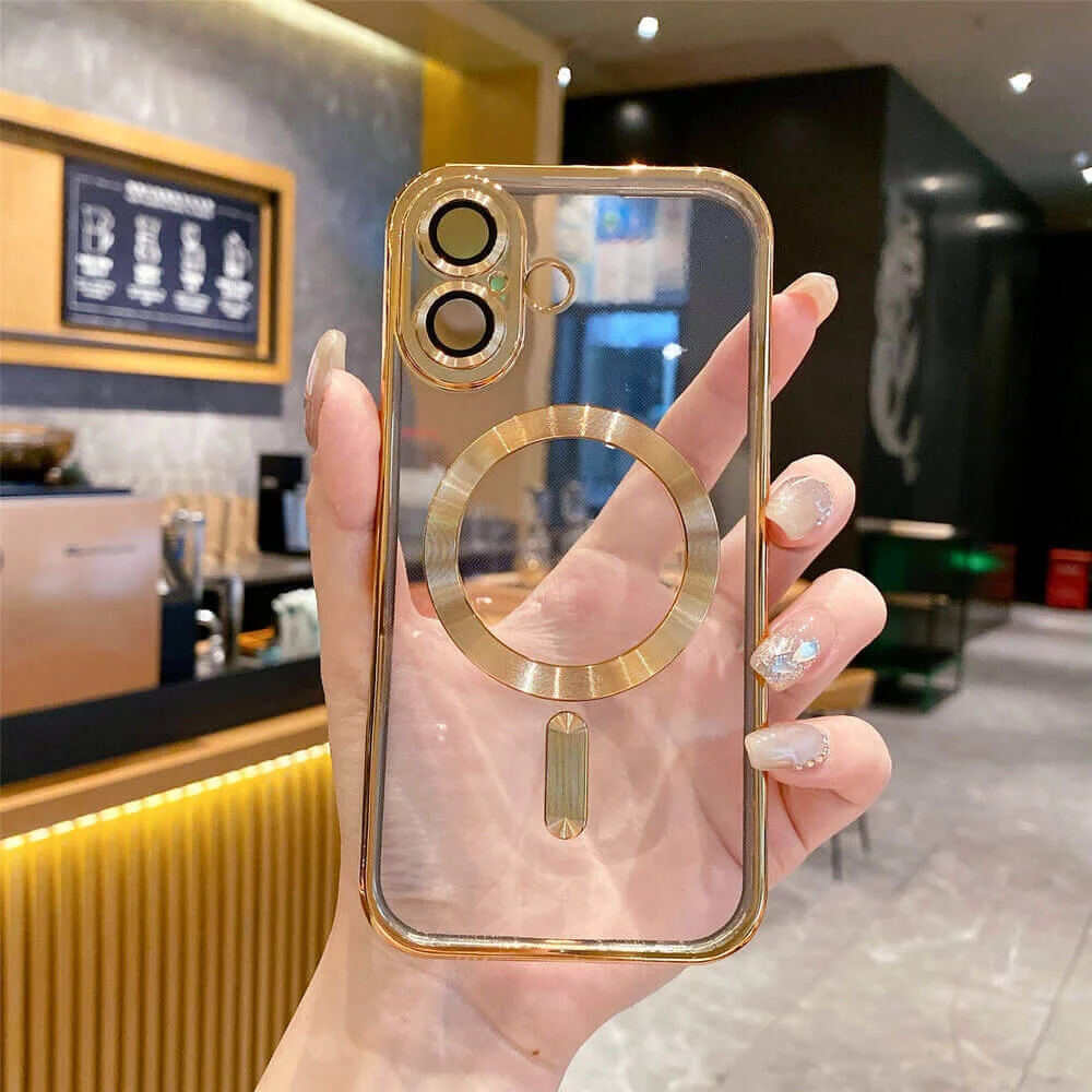 Imagem 5 de 5 do produto Capa Magsafe com Proteção Lente iPhone 16 - Tela 6.1 Cor: Dourado