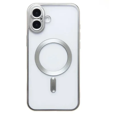 Capa Magsafe com Proteção Lente iPhone 16 Plus - Tela 6.7 Cor: Prata