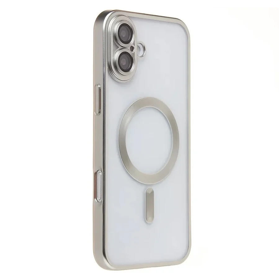 Imagem 2 de 5 do produto Capa Magsafe com Proteção Lente iPhone 16 Plus - Tela 6.7 Cor: Prata