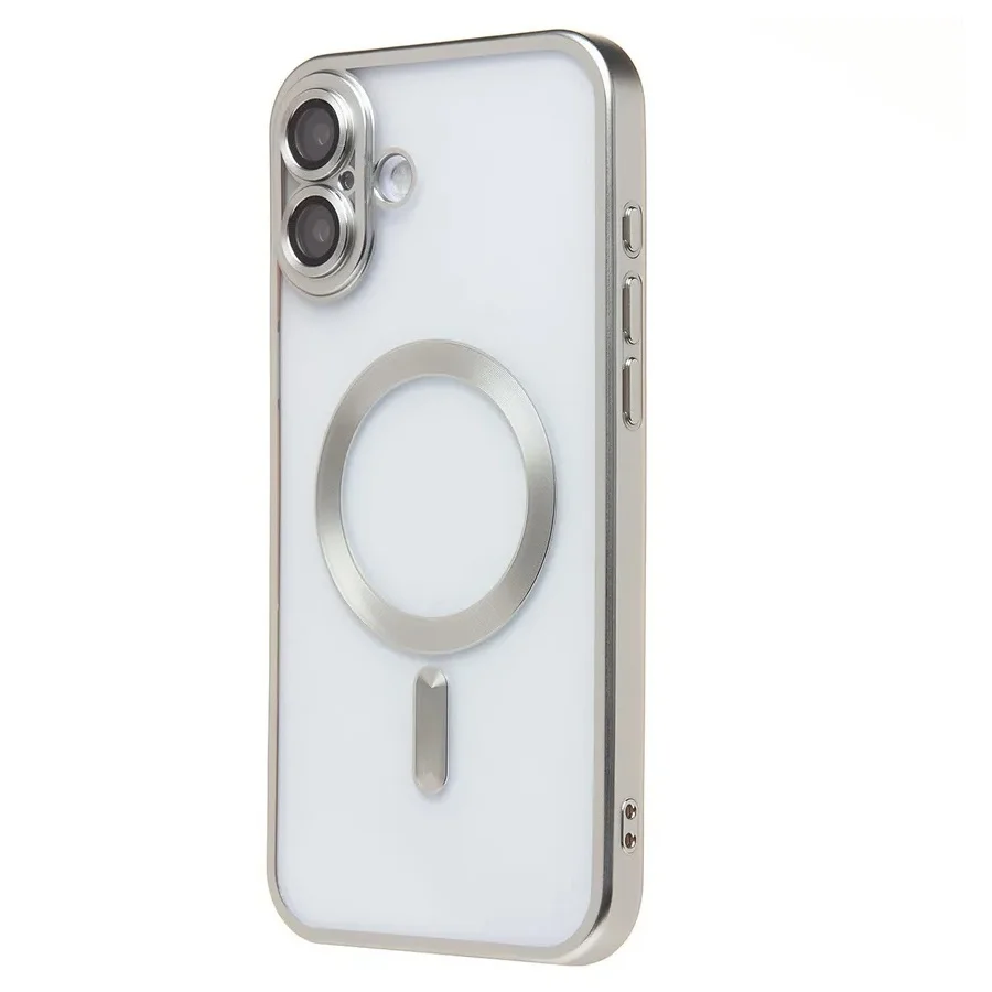 Imagem 3 de 5 do produto Capa Magsafe com Proteção Lente iPhone 16 Plus - Tela 6.7 Cor: Prata