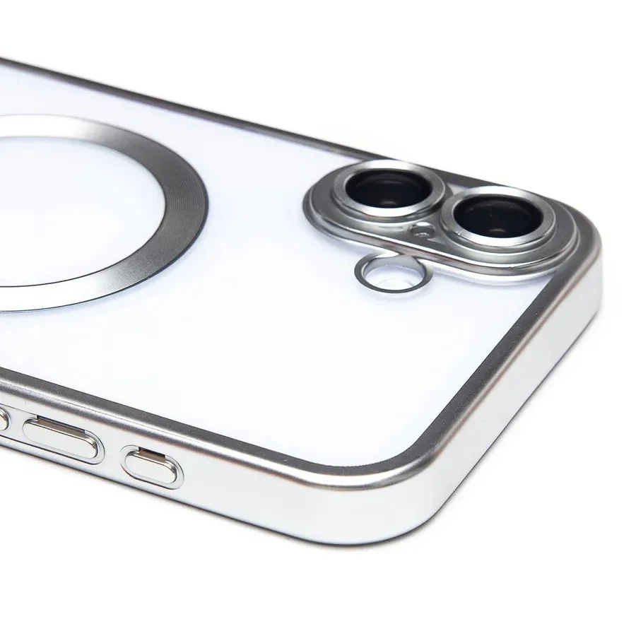 Imagem 5 de 5 do produto Capa Magsafe com Proteção Lente iPhone 16 Plus - Tela 6.7 Cor: Prata