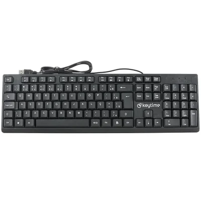 Teclado Membrana Keytime Office Typeflow Usb2.0 Abnt2 Preto