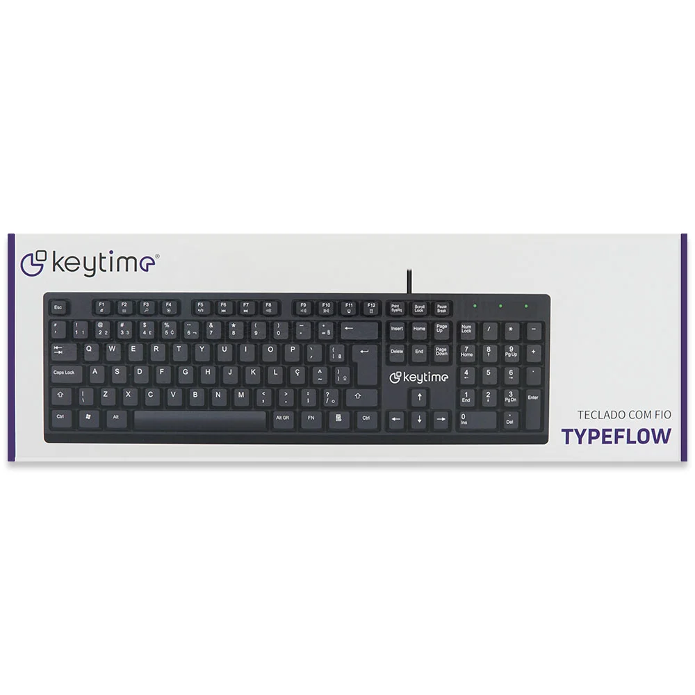 Imagem 5 de 5 do produto Teclado Membrana Keytime Office Typeflow Usb2.0 Abnt2 Preto