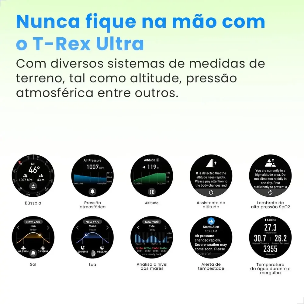 Imagem 2 de 5 do produto Smartwatch T-rex Ultra Amazfi Gps AmoLED 1.3" Militar 3