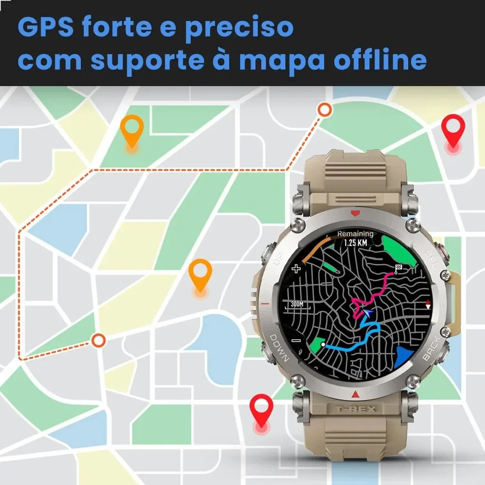 Imagem 3 de 5 do produto Smartwatch T-rex Ultra Amazfi Gps AmoLED 1.3" Militar 3