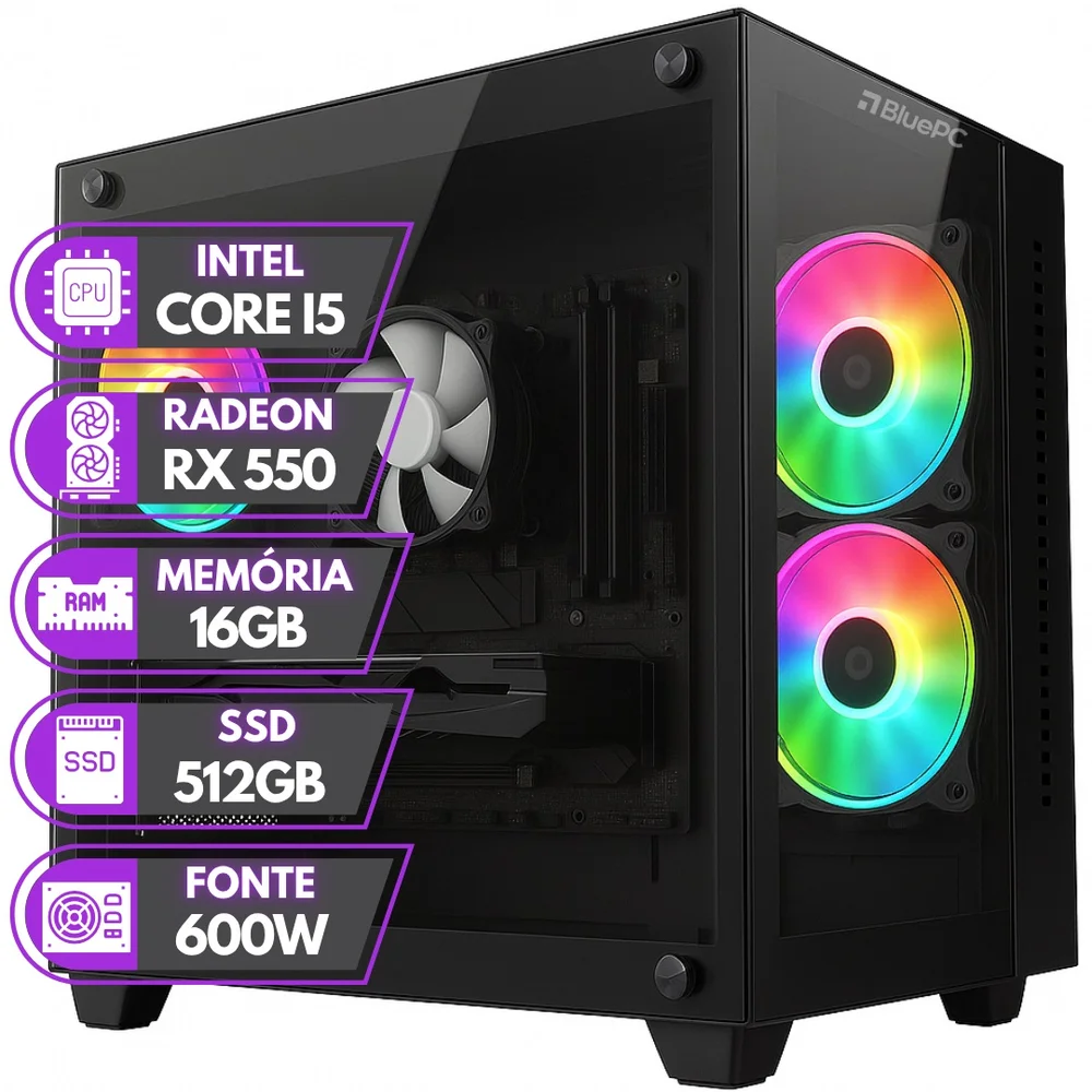 PC Gamer Balão.info Rush - Intel Core i5 16gb Ram Radeon Rx 550 4gb SSD 512gb - Pgbp-rus1015