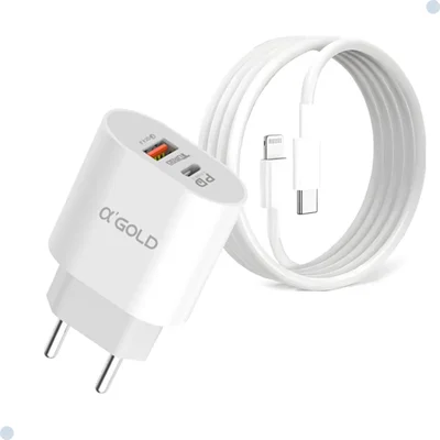 Carregador Turbo Universal Com Cabos Tipo C E Lightning