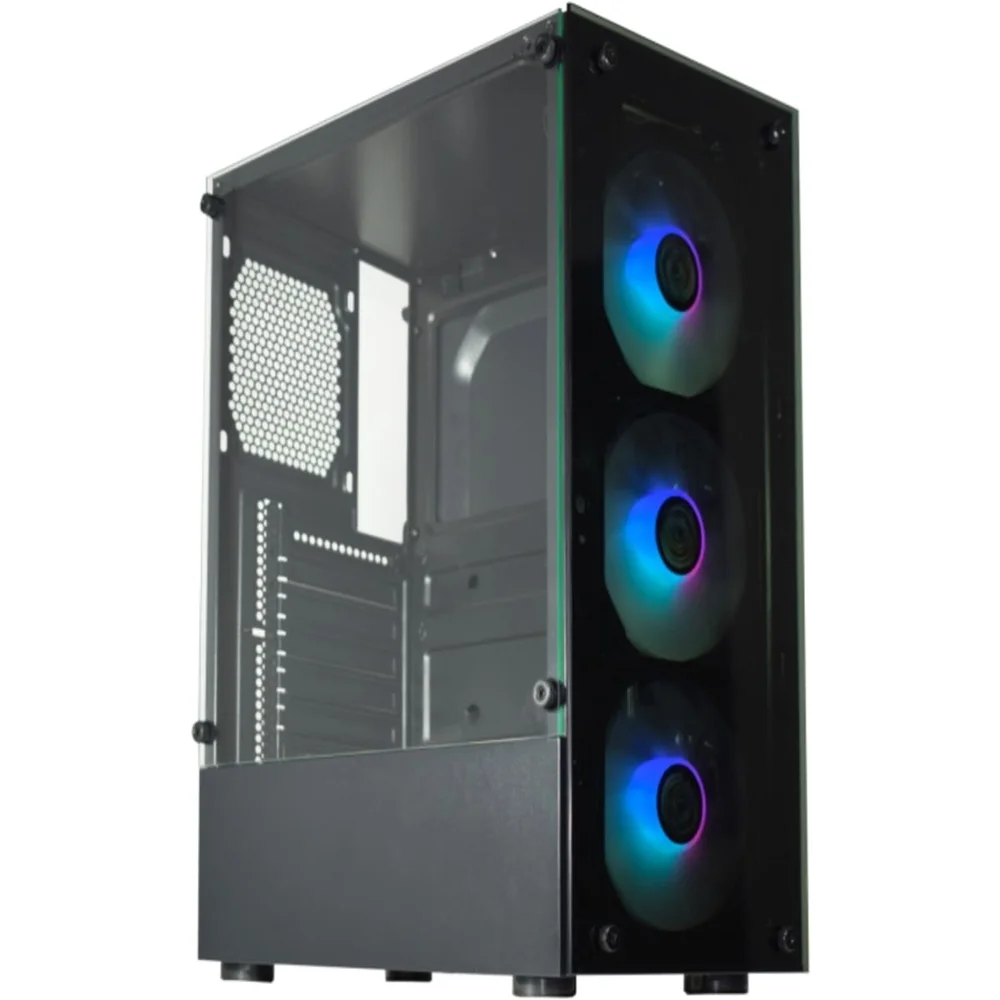 Gabinete Gamer K-mex Cg-20w5 Elite Rainbow Com 3 Fans ARGB