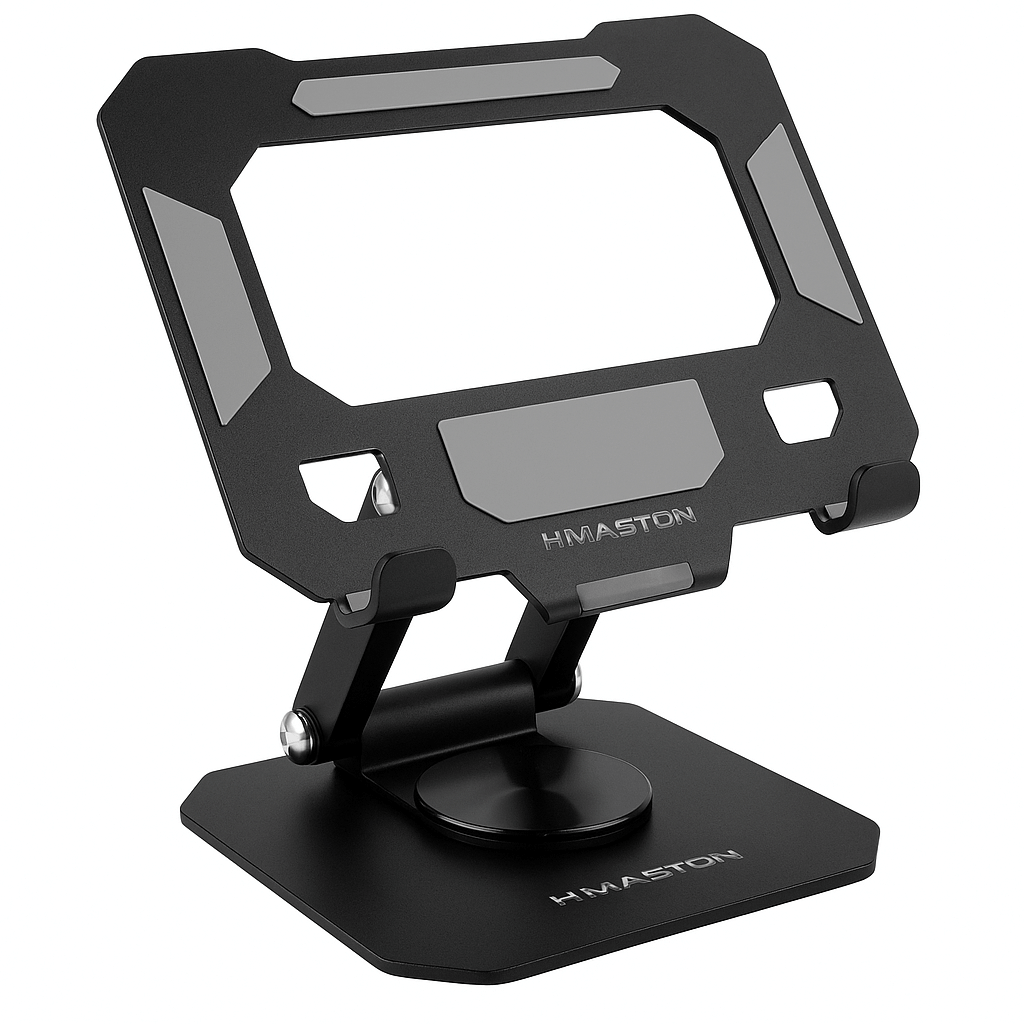 Suporte De Metal Dobrável Para Tablet H’maston Spr-07 – Preto/prata