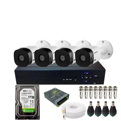 Kit Cftv 4 Câmeras Intelbras Vhd 1220b Full Hd Dvr De 4ch Alta Performance Com Hd 1TB Instalado No Dvr