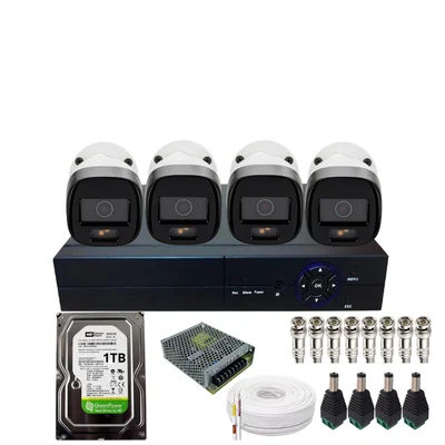 Kit 4 Câmeras Intelbras Vhd 1220b Full Color Imagem Colorida Dvr 4ch C/hd 1TB