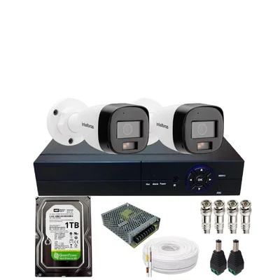 Kit 2 Câmeras Intelbras Vhd 3220b Fc+ Audio  Dvr 04ch C/hd Já Instalado