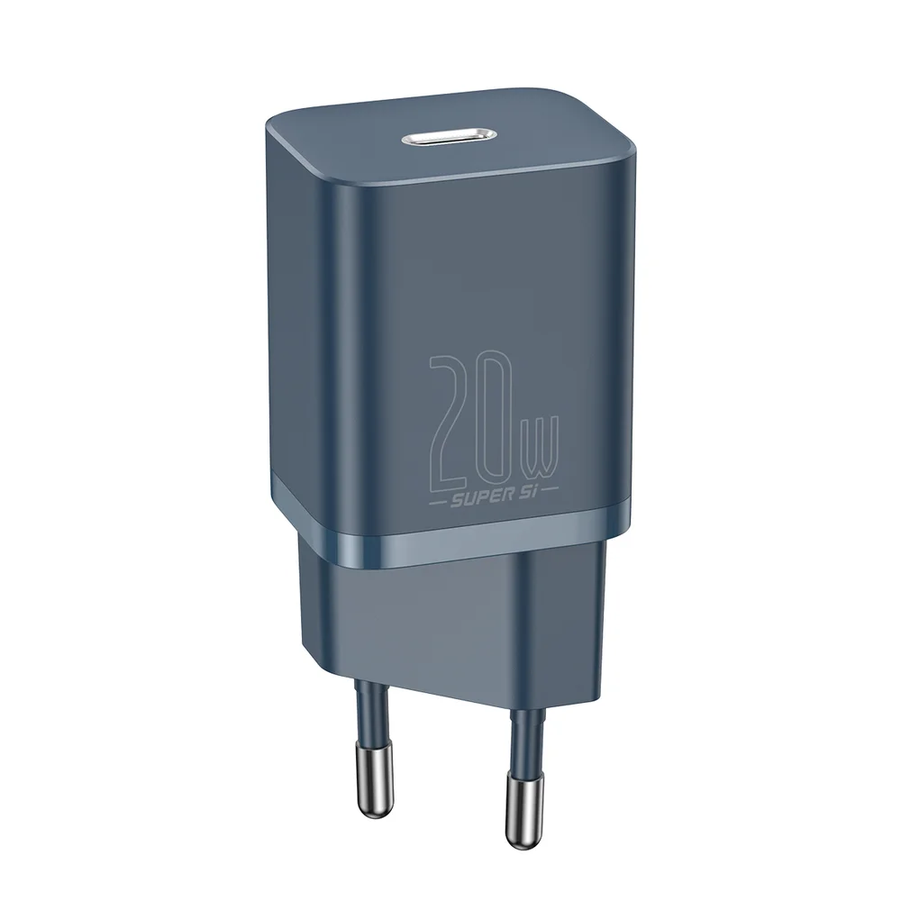Imagem 1 de 5 do produto Carregador De Parede Rápido Tipo C Baseus Super Si Qc 20w - Azul