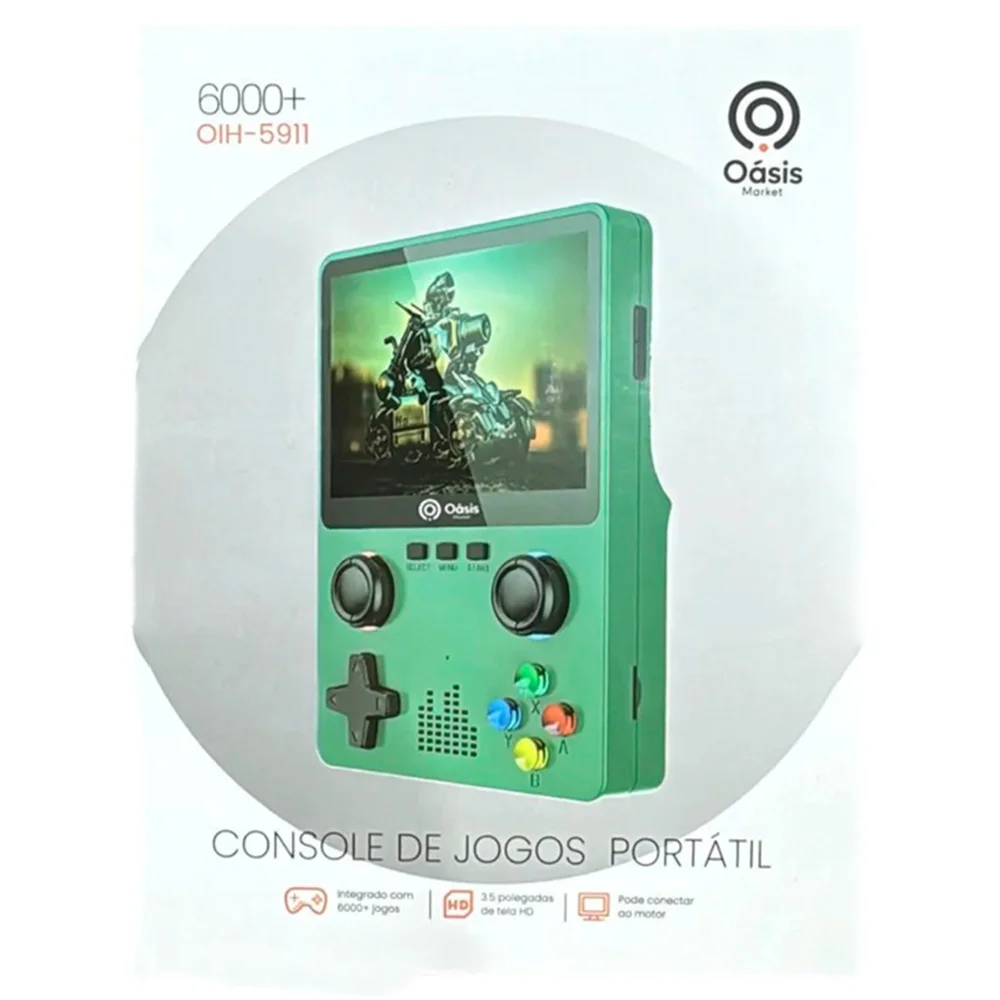 Imagem 2 de 5 do produto Console Mini Video Game Portatil Retro 6.000 Jogos Hd Oih-5911 Oasis 3.5'' Oih-5911 - Oásis