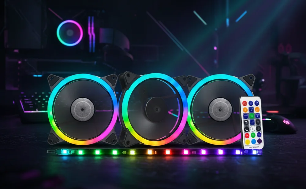 Imagem 2 de 5 do produto Kit Fan Cooler Argb Sync Ii + Fita Led , 120x120mm - Aaea - K-mex