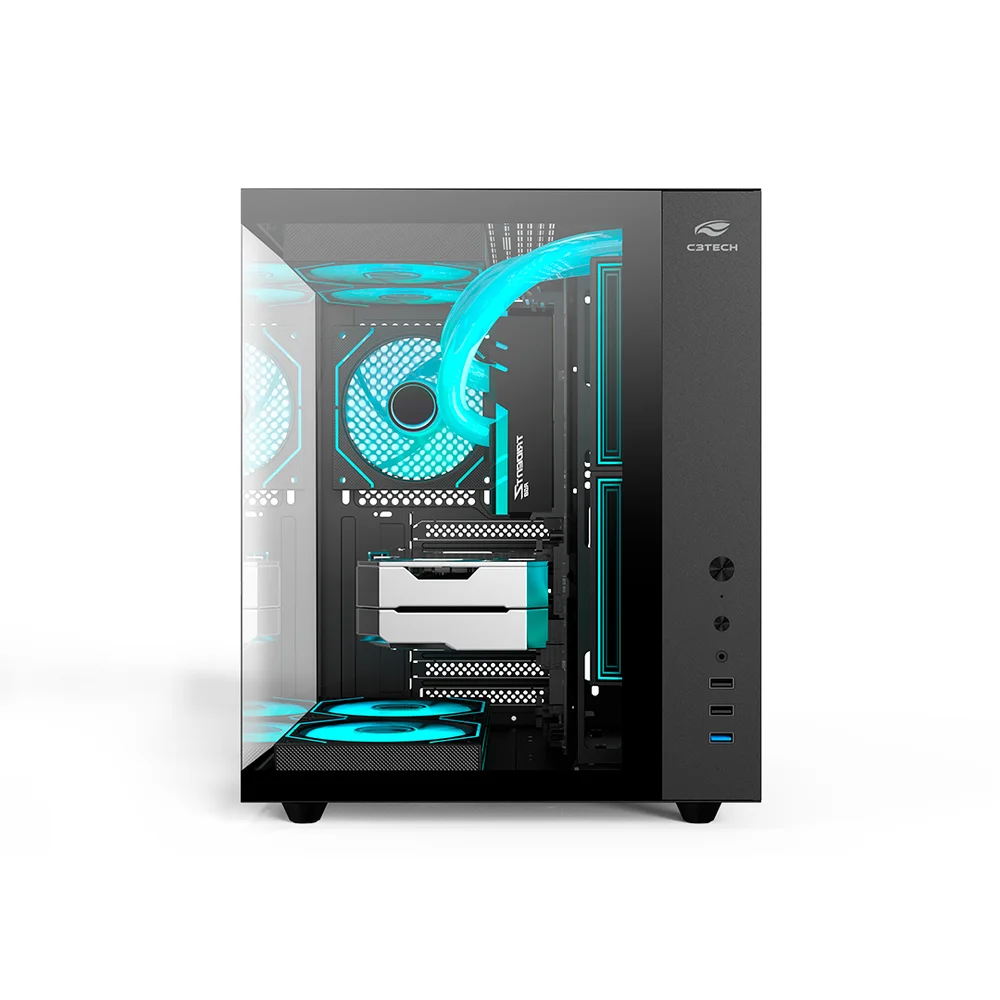 Imagem 3 de 5 do produto Gabinete Gaming C3tech Aquarius Com Vidro Temperado Sem Fonte - Mt-g920bk