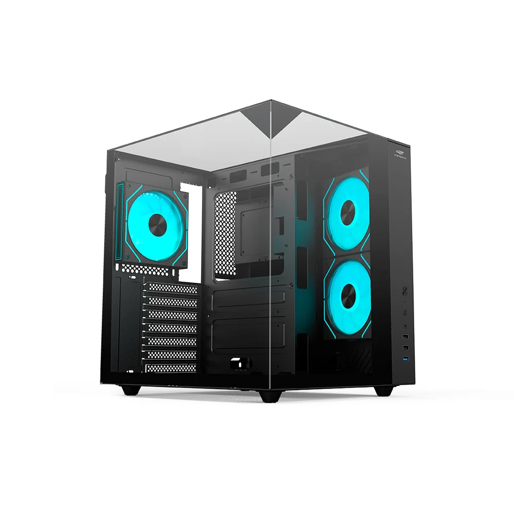 Gabinete Gaming C3tech Aquarius Com Vidro Temperado Sem Fonte - Mt-g950bk