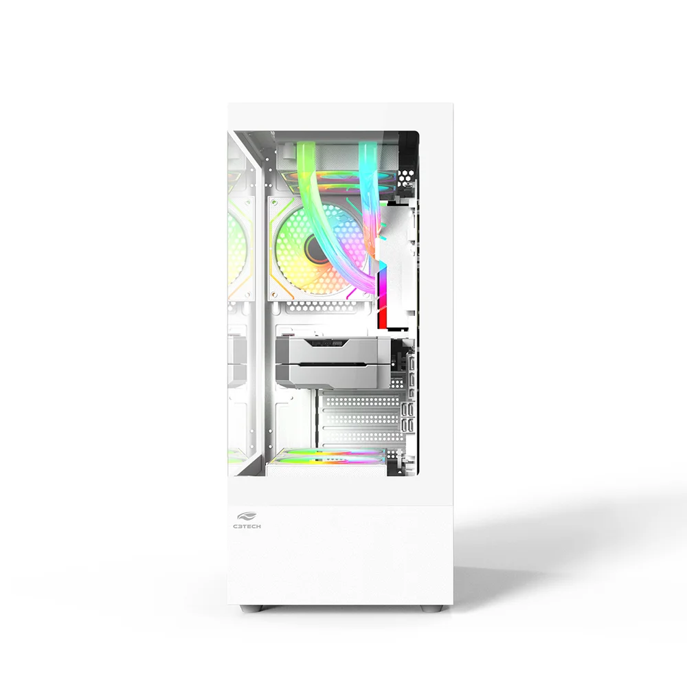 Imagem 3 de 5 do produto Gabinete Gaming C3tech Aquarius Branco Com Vidro Temperado Sem Fonte - Mt-g860wh