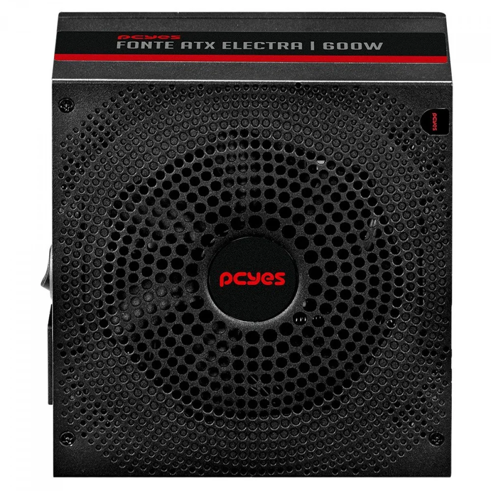 Imagem 3 de 5 do produto Fonte Gamer PCyes Electra, 600w, Pfc Ativo, Preto, Elec600w