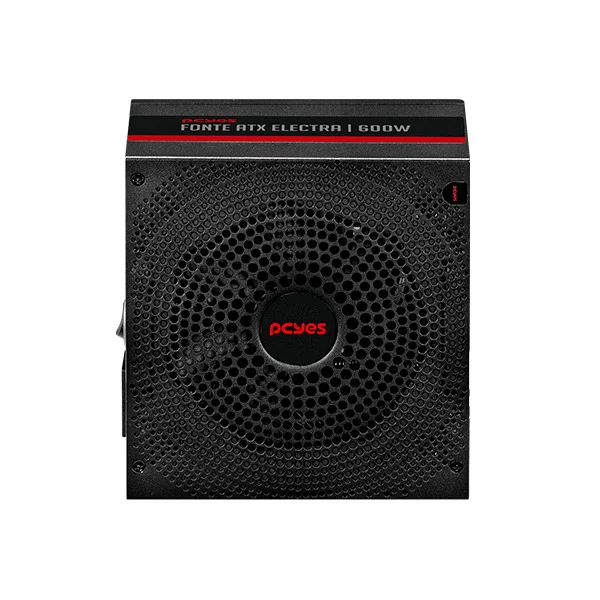 Imagem 4 de 5 do produto Fonte Gamer PCyes Electra, 600w, Pfc Ativo, Preto, Elec600w