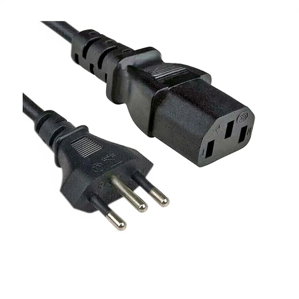 Imagem 2 de 3 do produto Cabo De Força Energia Para Fonte Atx Tripolar 1.5m 3x0.5 Novo Padrão - Bivolt