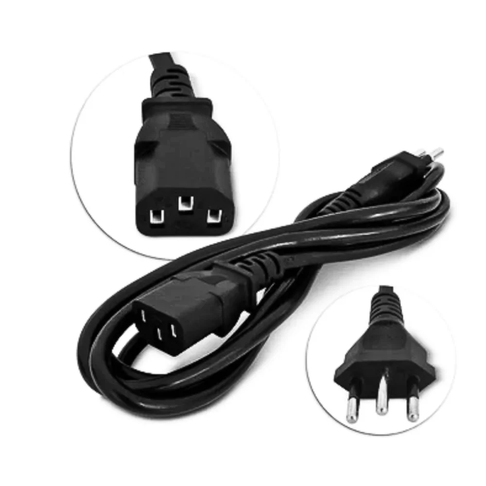 Imagem 3 de 3 do produto Cabo De Força Energia Para Fonte Atx Tripolar 1.5m 3x0.5 Novo Padrão - Bivolt