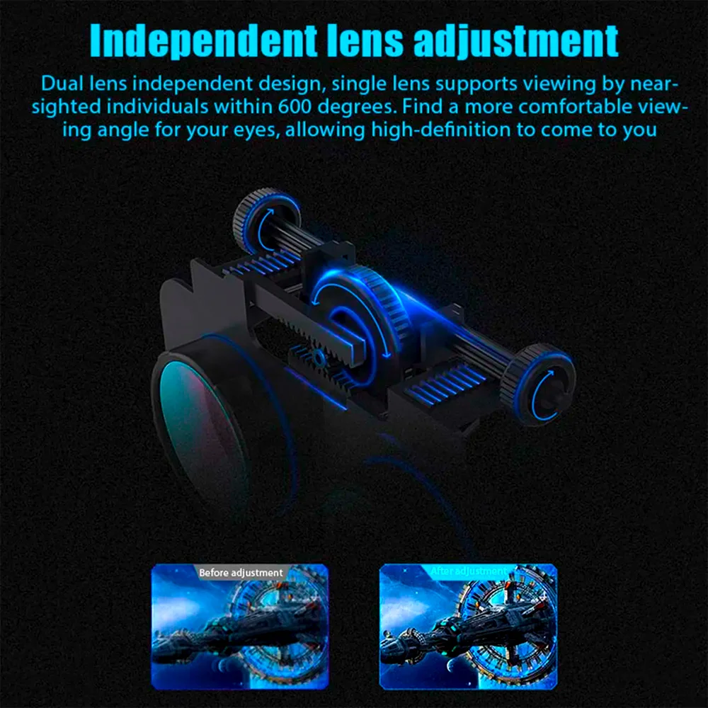 Imagem 4 de 5 do produto Óculos Vr Realidade Virtual 3d Com Fone De Ouvido E Controle, Óculos Universais De Realidade Virtual Compatível Com Fones De Ouvido Vr De 4,7 A 6 "