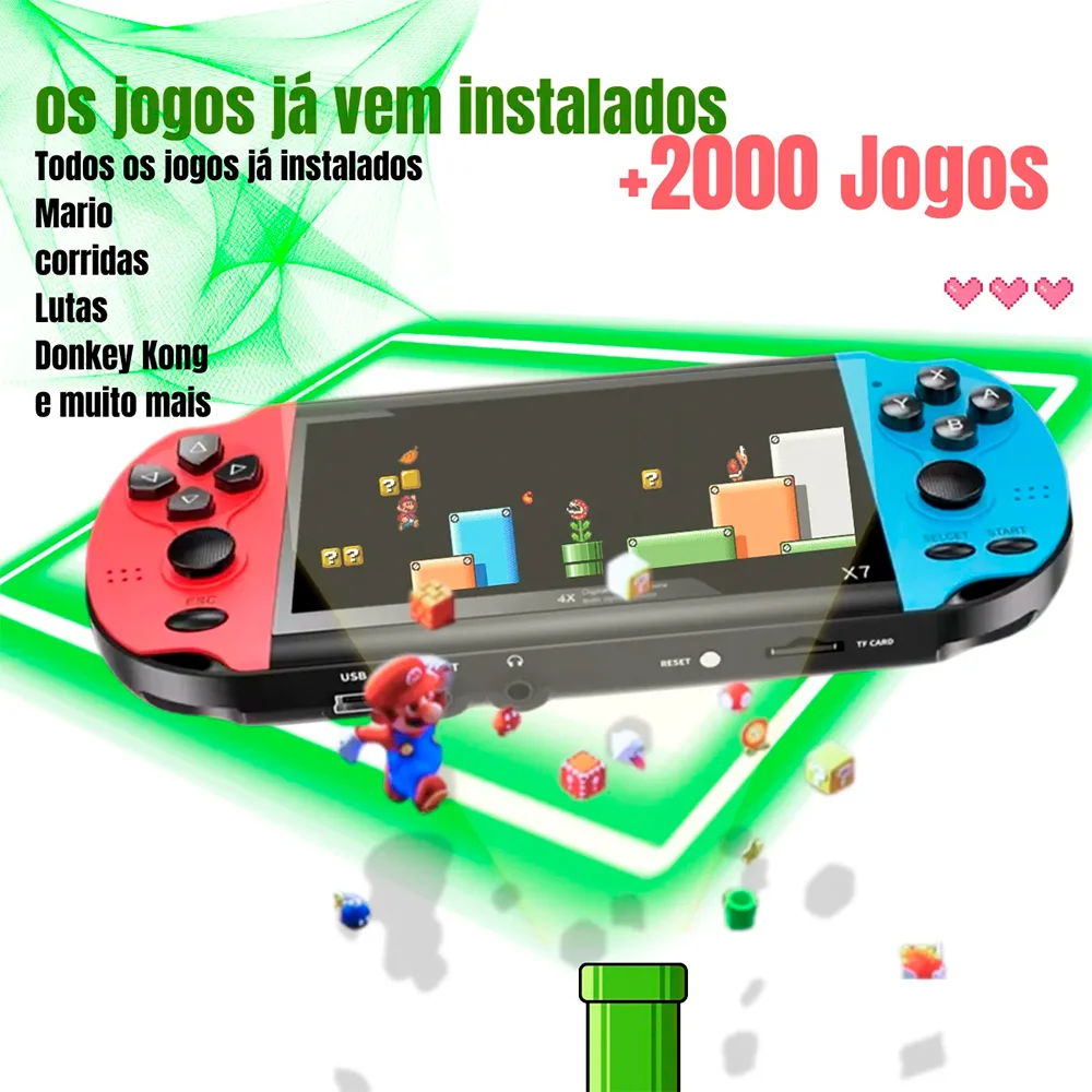 Vídeo Games Portátil Retro Ka-5883   De Tela 7" " Com Jogos Retrô