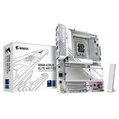 Placa Mãe Gigabyte B860 Aorus Elite Ice Wifi7 LGA  1851 4xDDR5 Intel B860 Express Atx