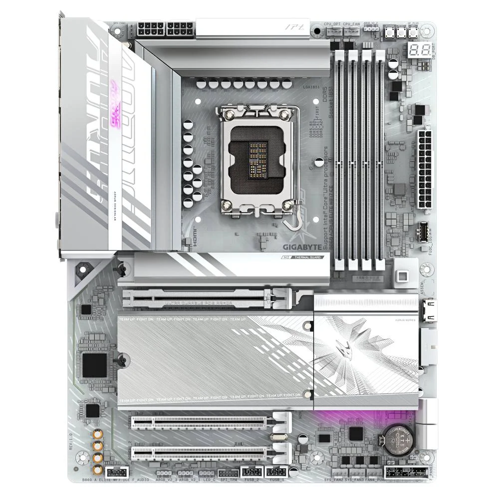 Placa Mãe Gigabyte B860 Aorus Elite Ice Wifi7 LGA  1851 4xDDR5 Intel B860 Express Atx 8