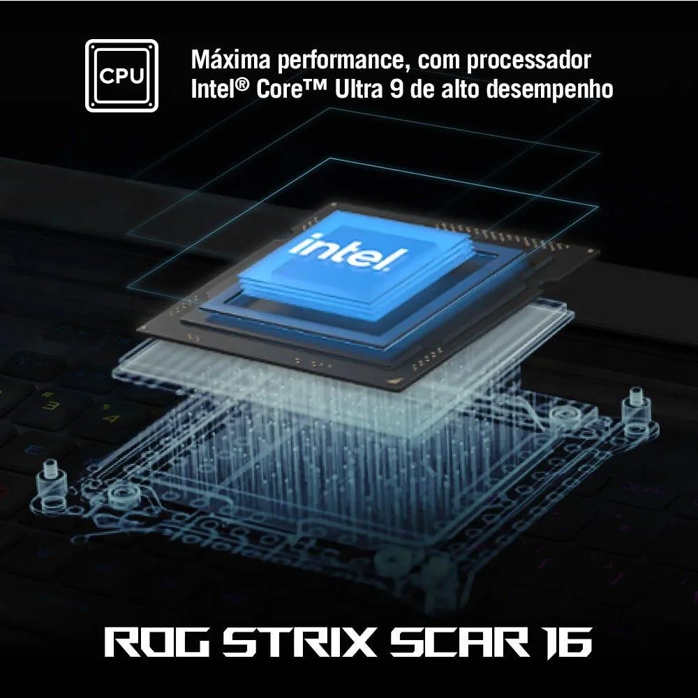 Notebook Gamer Rog Strix Scar G16 G635lr Nvidia RTX5070 Ti Intel Core Ultra 9 275hx 32gb Ram 1TB SSD WINDOWS 11 Tela 16"" 240hz Fhd Black - Rw014w - view 9