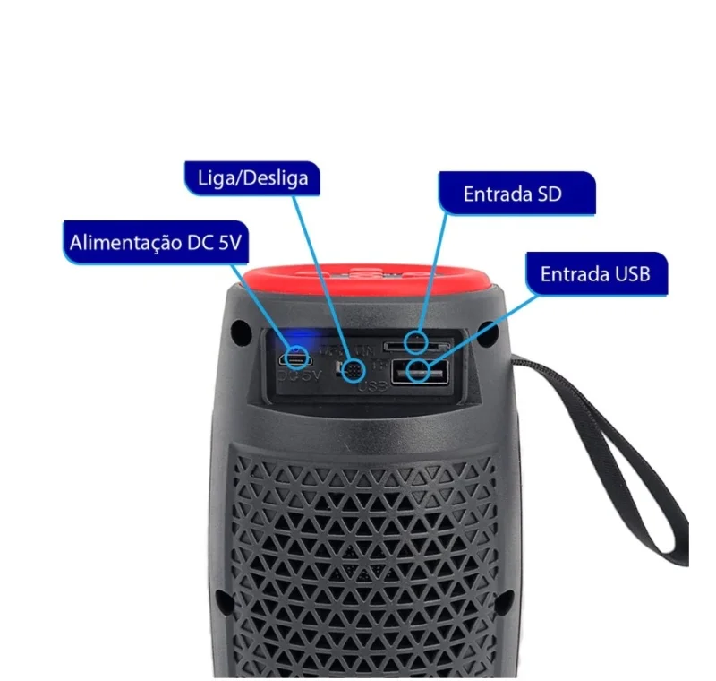 Imagem 2 de 3 do produto Caixa De Som Bluetooth Portátil LED RGB Usb Sd Fm 10w Xtrad Xdg-401