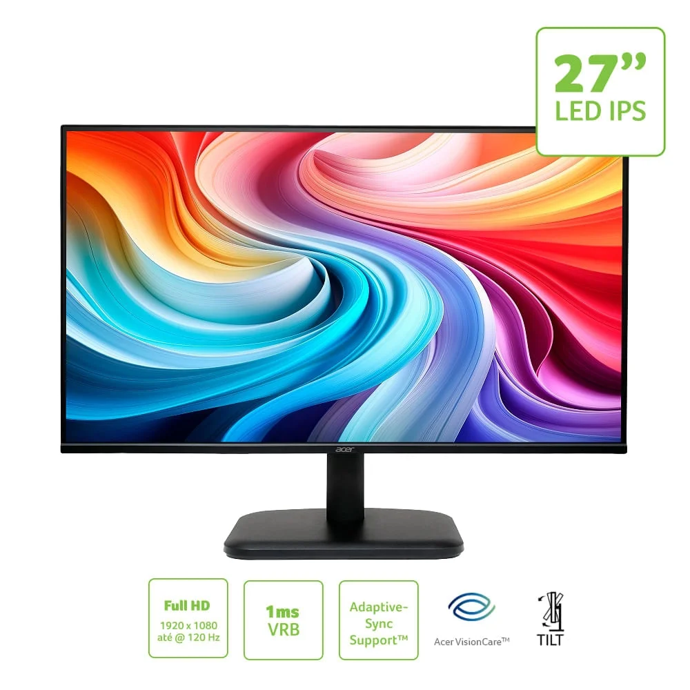 Monitor Acer 27" Ek271 Gbi LED Ips 27” Full Hd 120 Hz 1 Ms Monitor Acer 27" Ek271 Gbi LED Ips 27” Full Hd 120 Hz 1 Ms