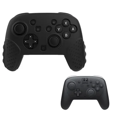 Capa Controle Preta Nintendo Switch 2 Pro Antiderrapante Silicone Proteção Ns2