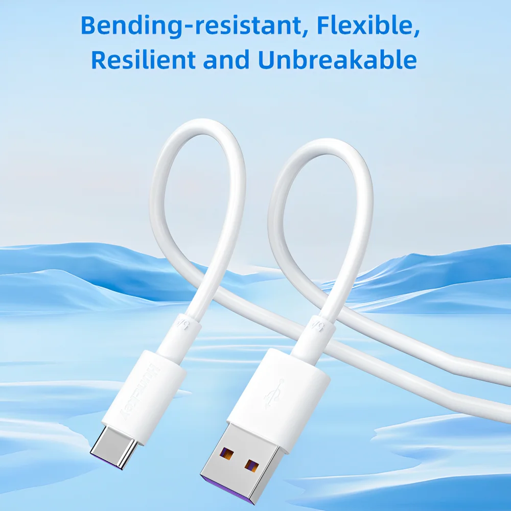 Imagem 3 de 5 do produto Cabo Usb A P/usb C Huntkey Macho Máx. 5a 1.2metro Branco