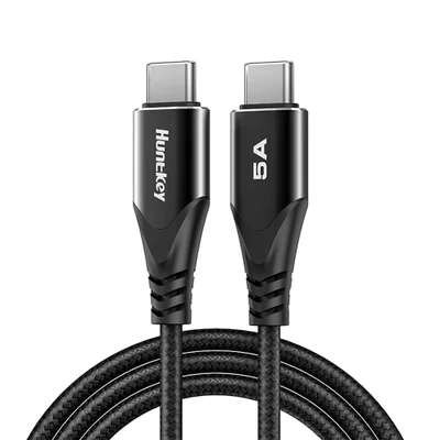 Cabo Usb C Huntkey Máx.5a Macho/macho 2 Metros Preto