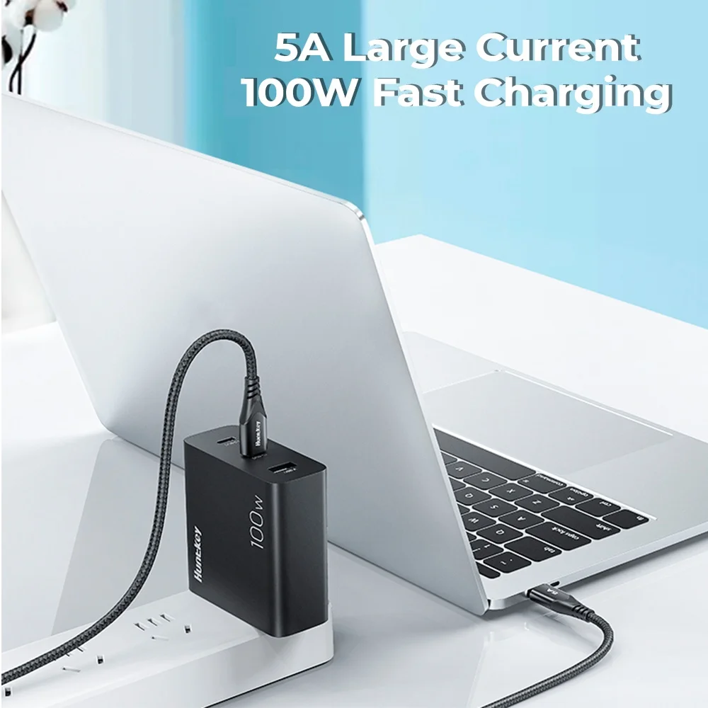 Imagem 4 de 5 do produto Cabo Usb C Huntkey Máx.5a Macho/macho 2 Metros Preto