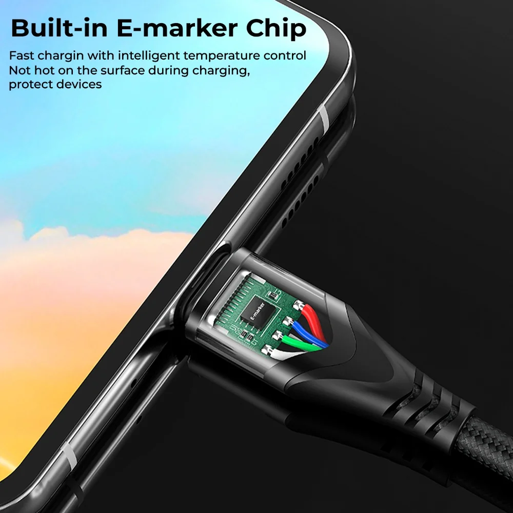 Imagem 5 de 5 do produto Cabo Usb C Huntkey Máx.5a Macho/macho 2 Metros Preto