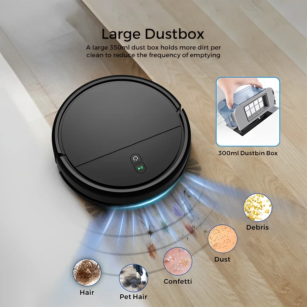 Imagem 4 de 5 do produto Life Robô Aspirador De Pó Inteligente Limpeza Casa Preto