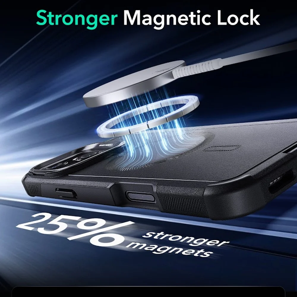 Imagem 2 de 5 do produto Capa Iphone 16 Pro Max Esr Cyber Com Suporte Stash Preta
