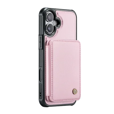 Capa Tipo Carteira Jeehood Iphone 16 De 6.1 Pol. Rosa