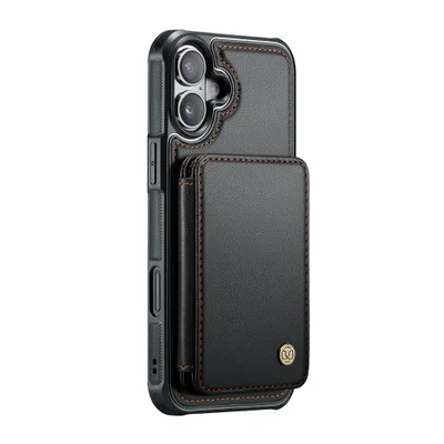 Capa Tipo Carteira Jeehood Iphone 16 Plus 6,7" Pol Preta