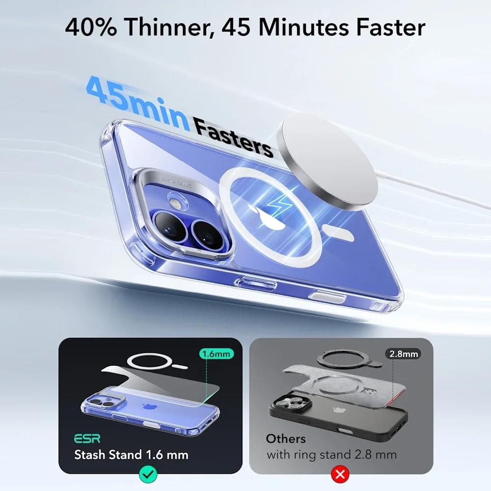 Imagem 2 de 5 do produto Capa Iphone 16 Esr Com Suporte Stash Stand Botão Câmera