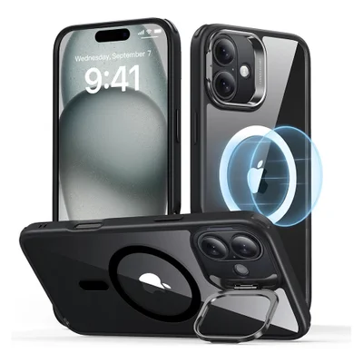 Capa Iphone 16 Esr Classic Com Suporte Stash Preto Clear