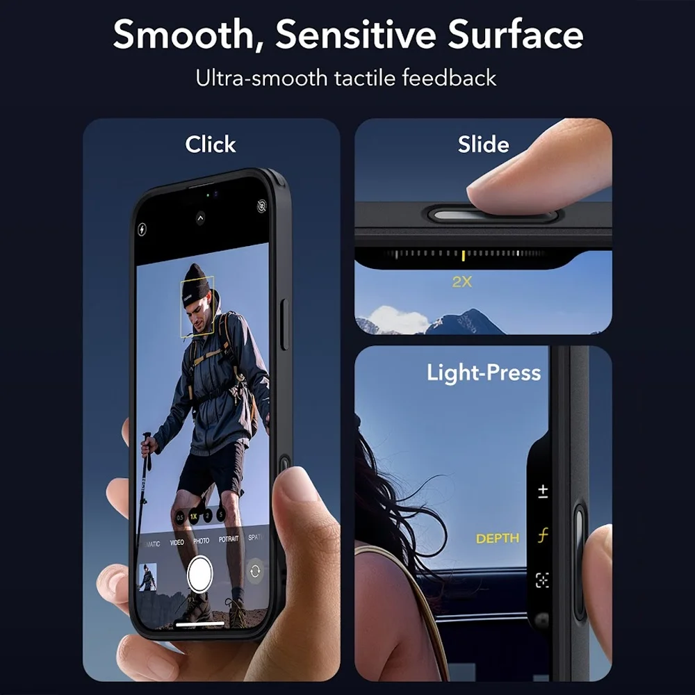 Imagem 3 de 5 do produto Capa Para Iphone 16 Pro Esr Com Botão Câmera Preto Fosco