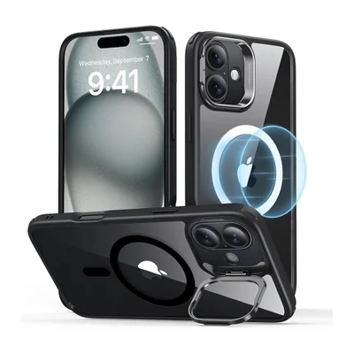 Capa Iphone 16 Plus Esr Com Suporte Stash Preto Clear